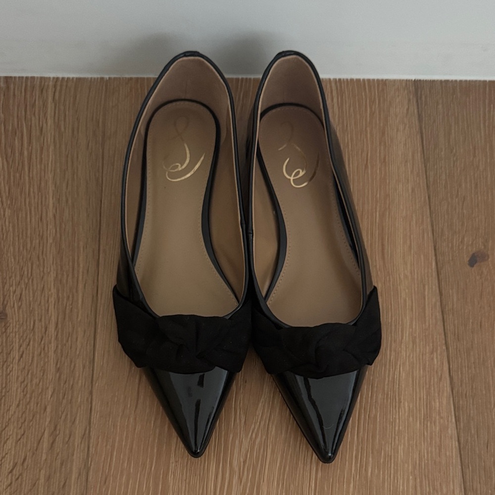 Sam Edelman Black Patent Flats with Bow
